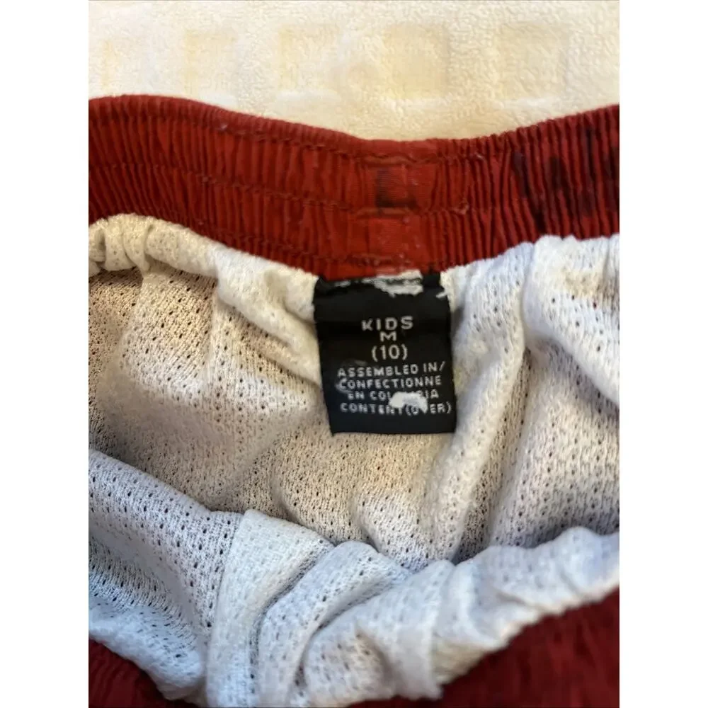 VTG Patagonia Kids Youth M (10) Red Nylon Swim Trunks Lined w Mesh READ STAIN